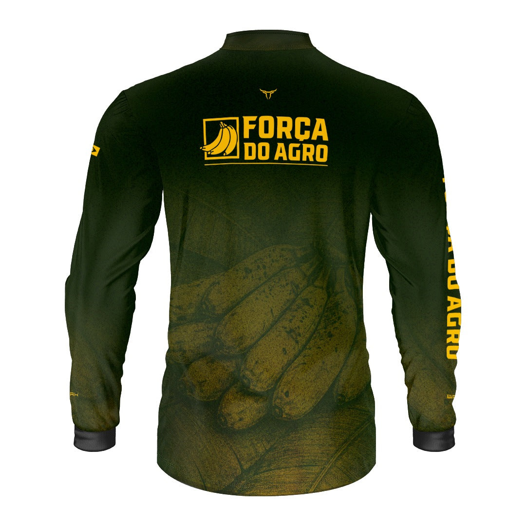 Camisa Agro BRK Força do Agro Banana Sombreada com Proteção UV50+ Verde - Brk Agro
