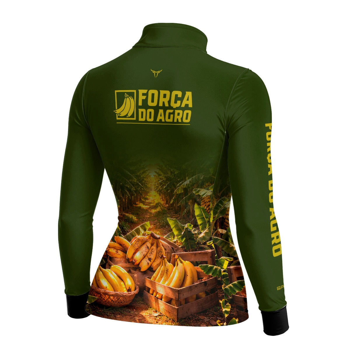 Camisa Agro Feminina BRK Força do Agro Colheita de Banana com Proteção UV50+ Verde - Brk Agro