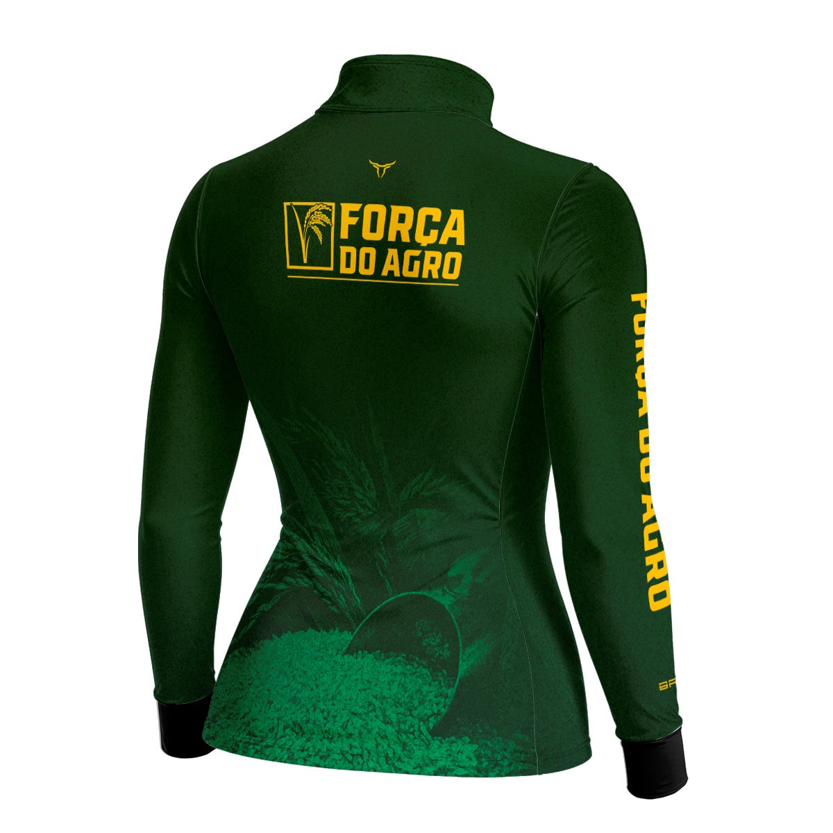 Camisa Agro Feminina BRK Força do Agro Arroz Sombreado com Proteção UV50+ Verde Bandeira - Brk Agro
