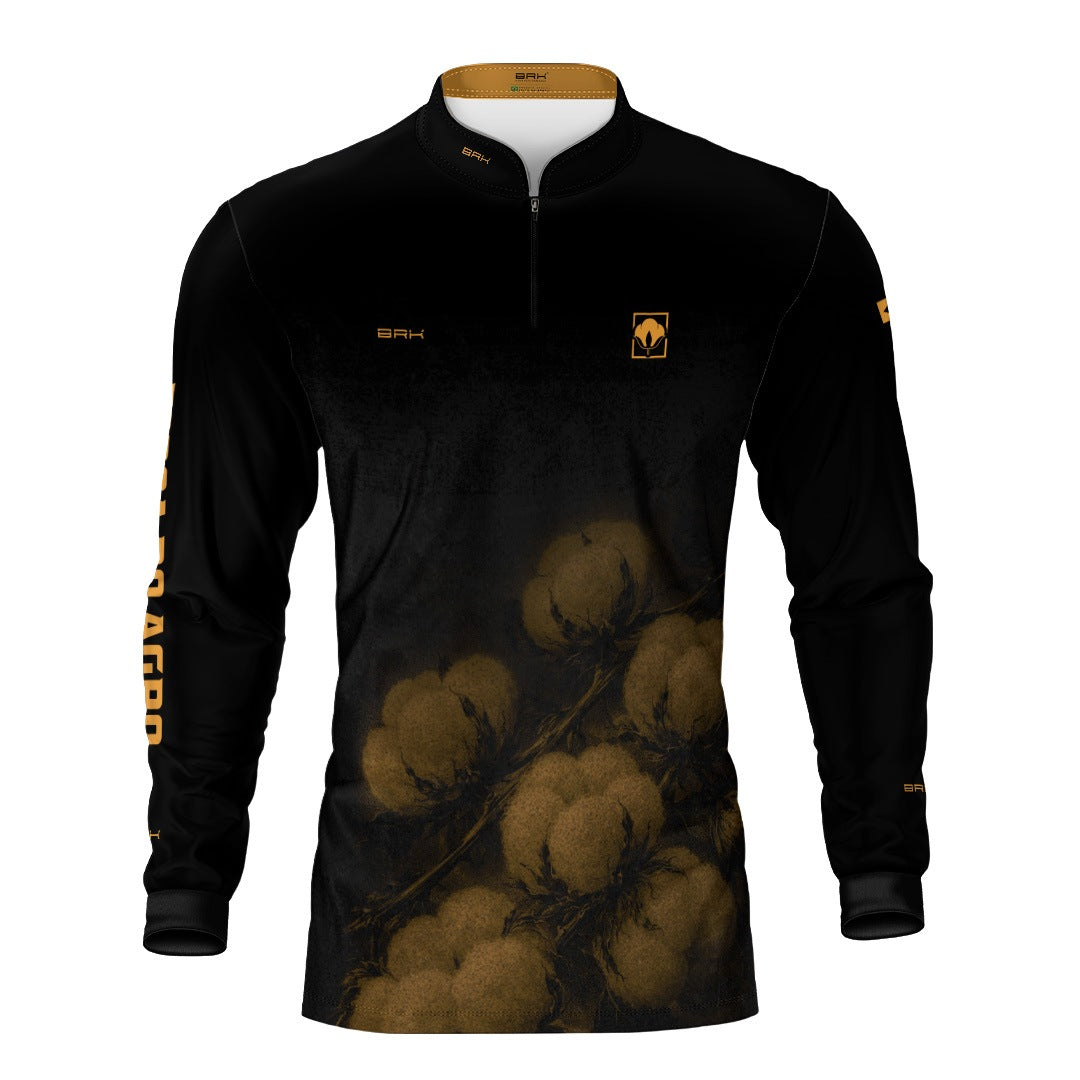 Camisa Agro BRK Força do Agro Algodão Sombreado com Proteção UV50+ Preta - Brk Agro