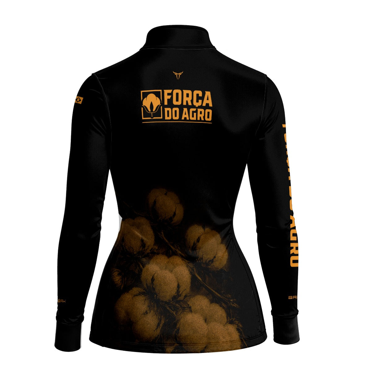 Camisa Agro Feminina BRK Força do Agro Algodão Sombreado com Proteção UV50+ Preta - Brk Agro