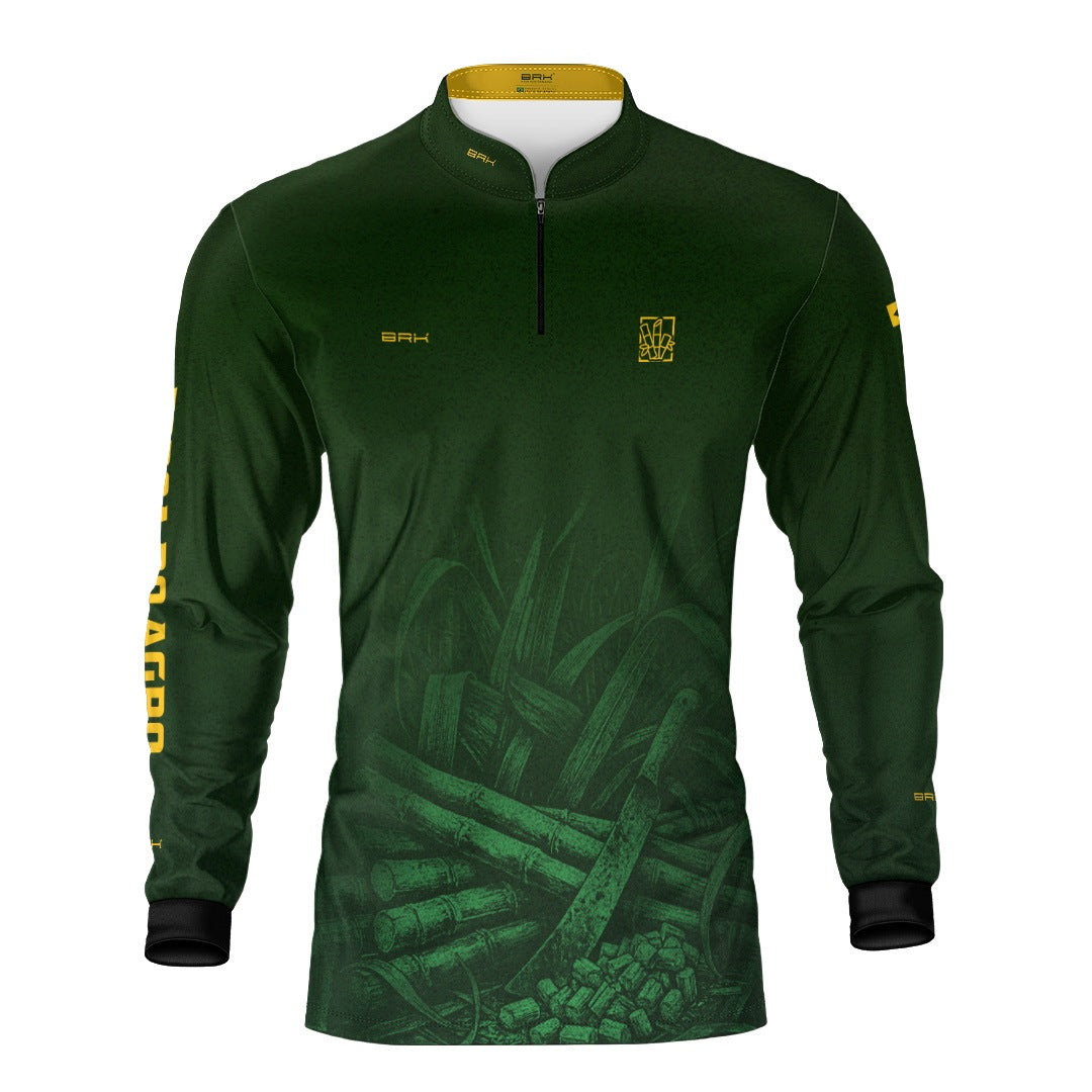 Camisa Agro BRK Força do Agro Cana-de-Açúcar Sombreada com Proteção UV50+ Verde - Brk Agro