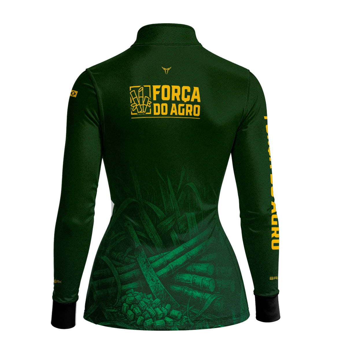 Camisa Agro Feminina BRK Força do Agro Cana-de-Açúcar Sombreada com Proteção UV50+ Verde - Brk Agro