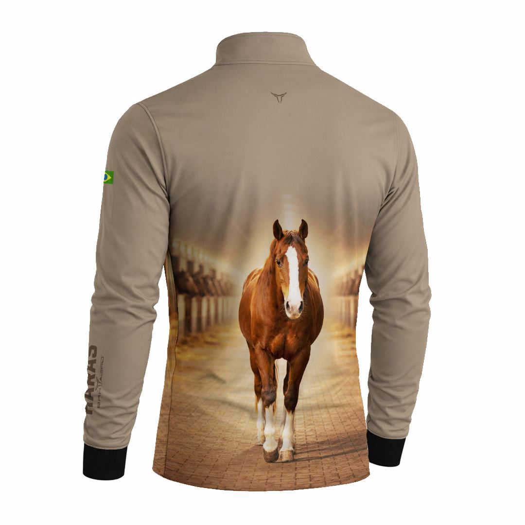 Camisa Agro BRK Cavalo Haras com Proteção Solar UV50+ Bege