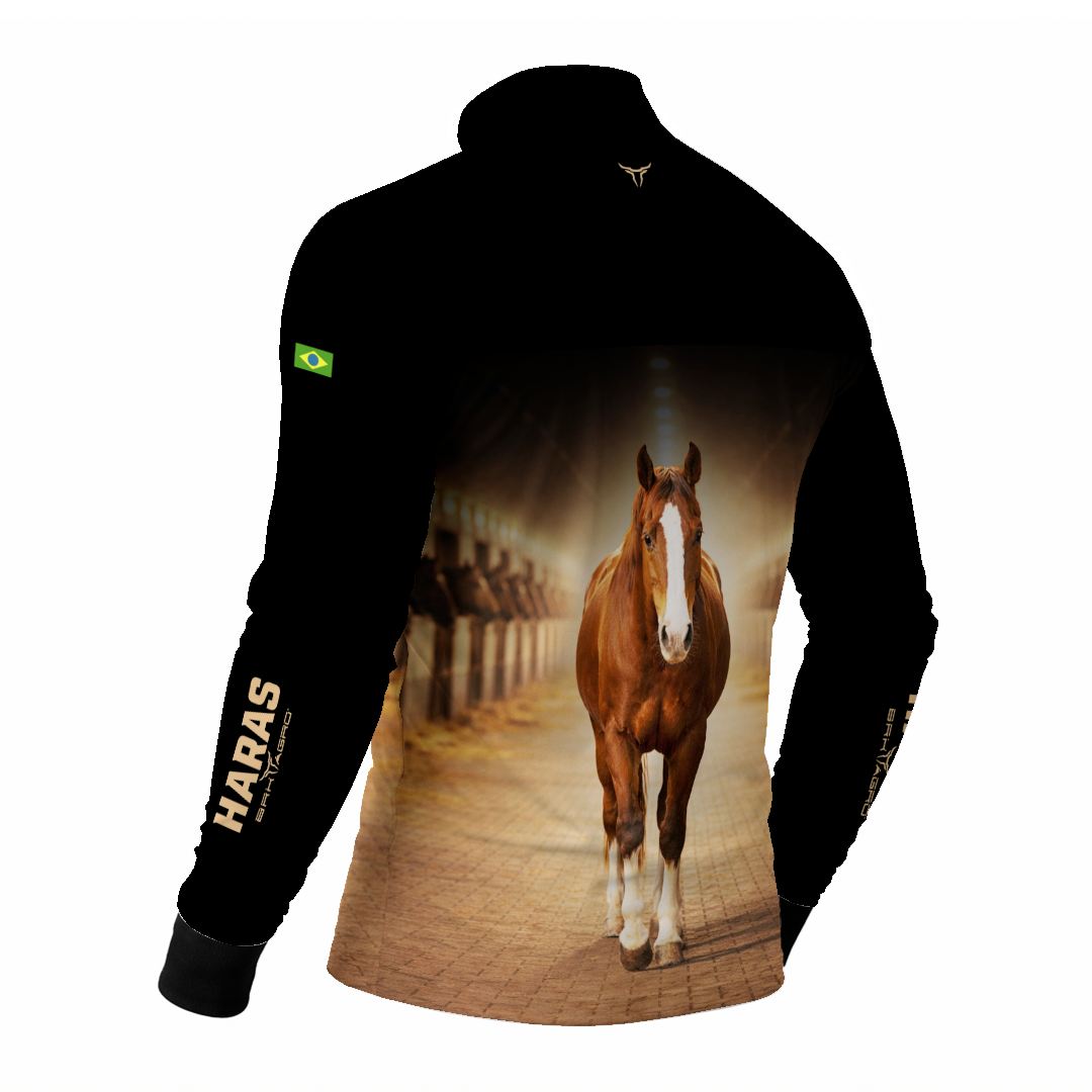 Camisa Agro BRK Cavalo Haras com Proteção Solar UV50+ Preta