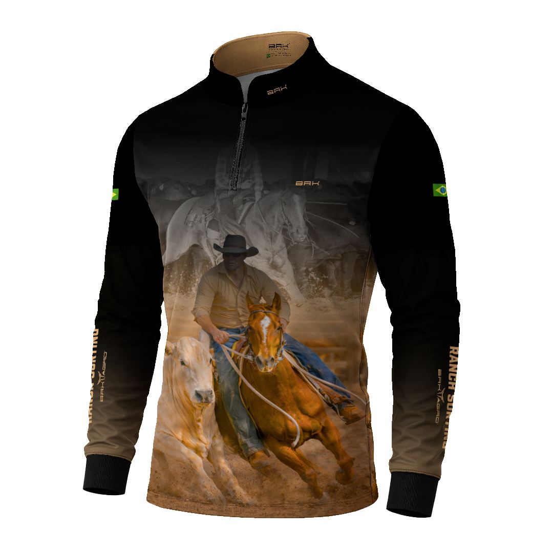 Camisa Agro BRK Cowboy com Proteção Solar UV50+ Preta