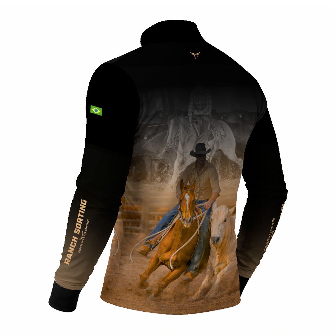 Camisa Agro BRK Cowboy com Proteção Solar UV50+ Preta