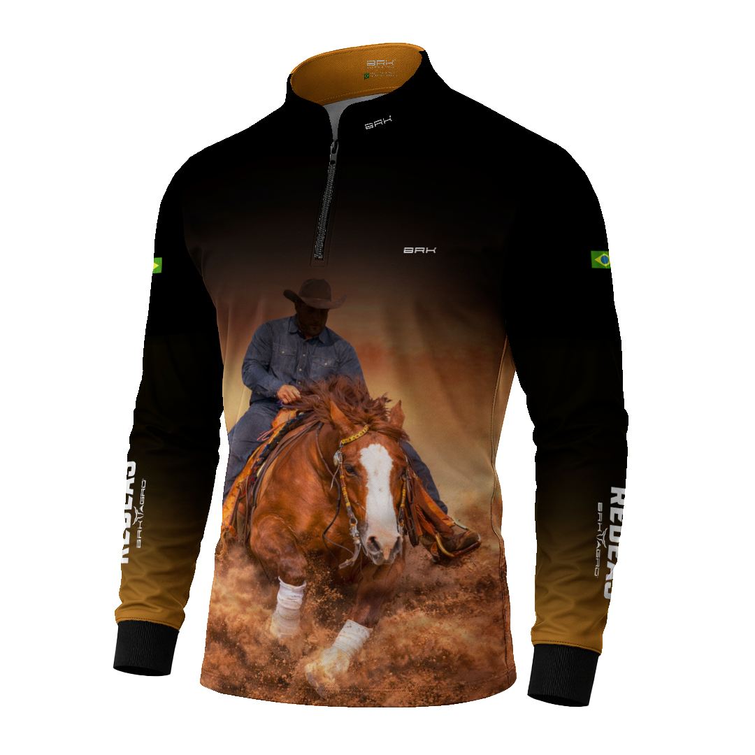Camisa Agro BRK Rédeas Cowboy com Proteção Solar UV50+ Preta