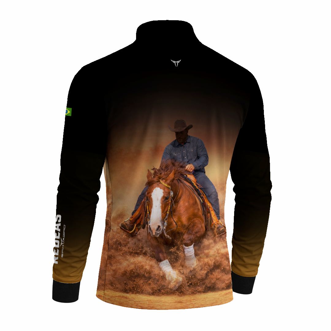 Camisa Agro BRK Rédeas Cowboy com Proteção Solar UV50+ Preta