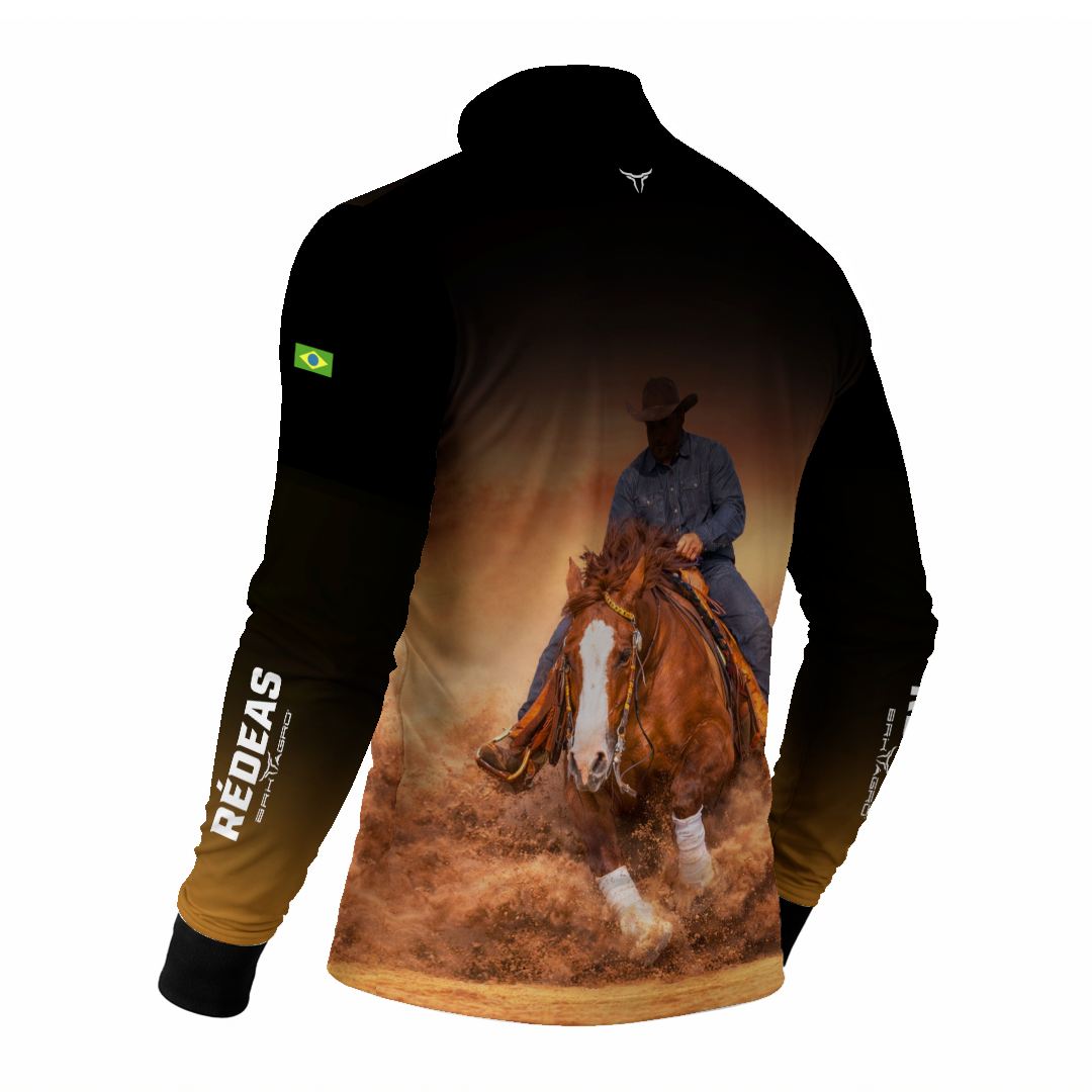 Camisa Agro BRK Rédeas Cowboy com Proteção Solar UV50+ Preta