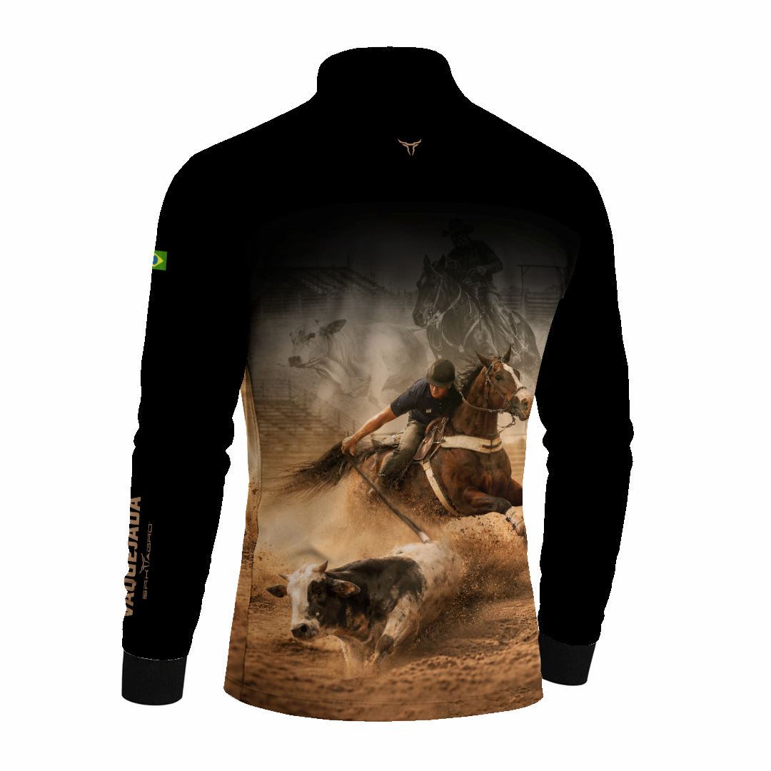 Camisa Agro BRK Vaquejada Cowboy com Proteção Solar UV50+ Preta