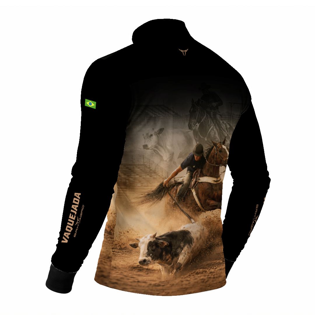 Camisa Agro BRK Vaquejada Cowboy com Proteção Solar UV50+ Preta