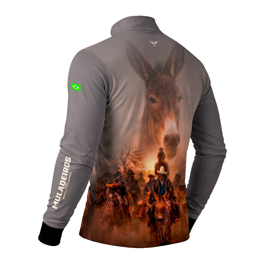 Camisa Agro BRK Muladeiros Mula com Proteção Solar UV50+ Cinza