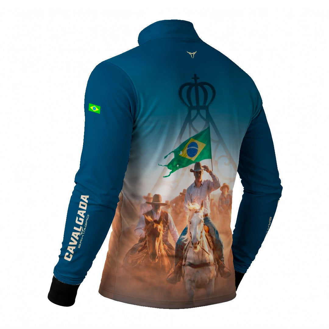 Camisa Agro BRK Cavalgada Brasil com Proteção Solar UV50+ Verde Petróleo