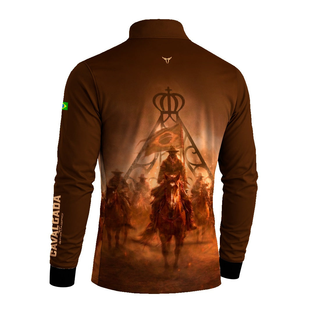 Camisa Agro BRK Cavalgada Brasil com Proteção Solar UV50+  Marrom