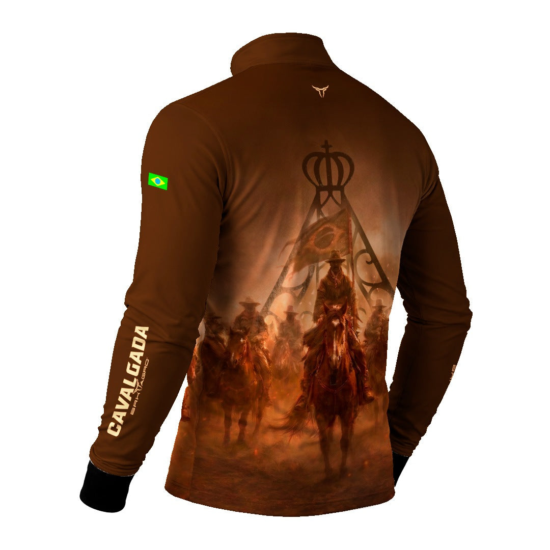 Camisa Agro BRK Cavalgada Brasil com Proteção Solar UV50+  Marrom