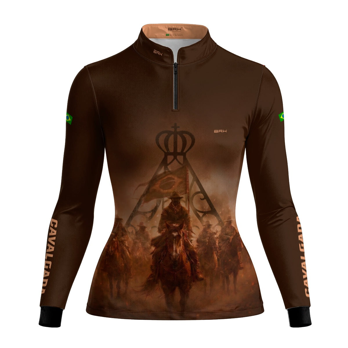 Camisa Agro Feminina BRK Cavalgada Brasil com Proteção Solar UV50+  Marrom