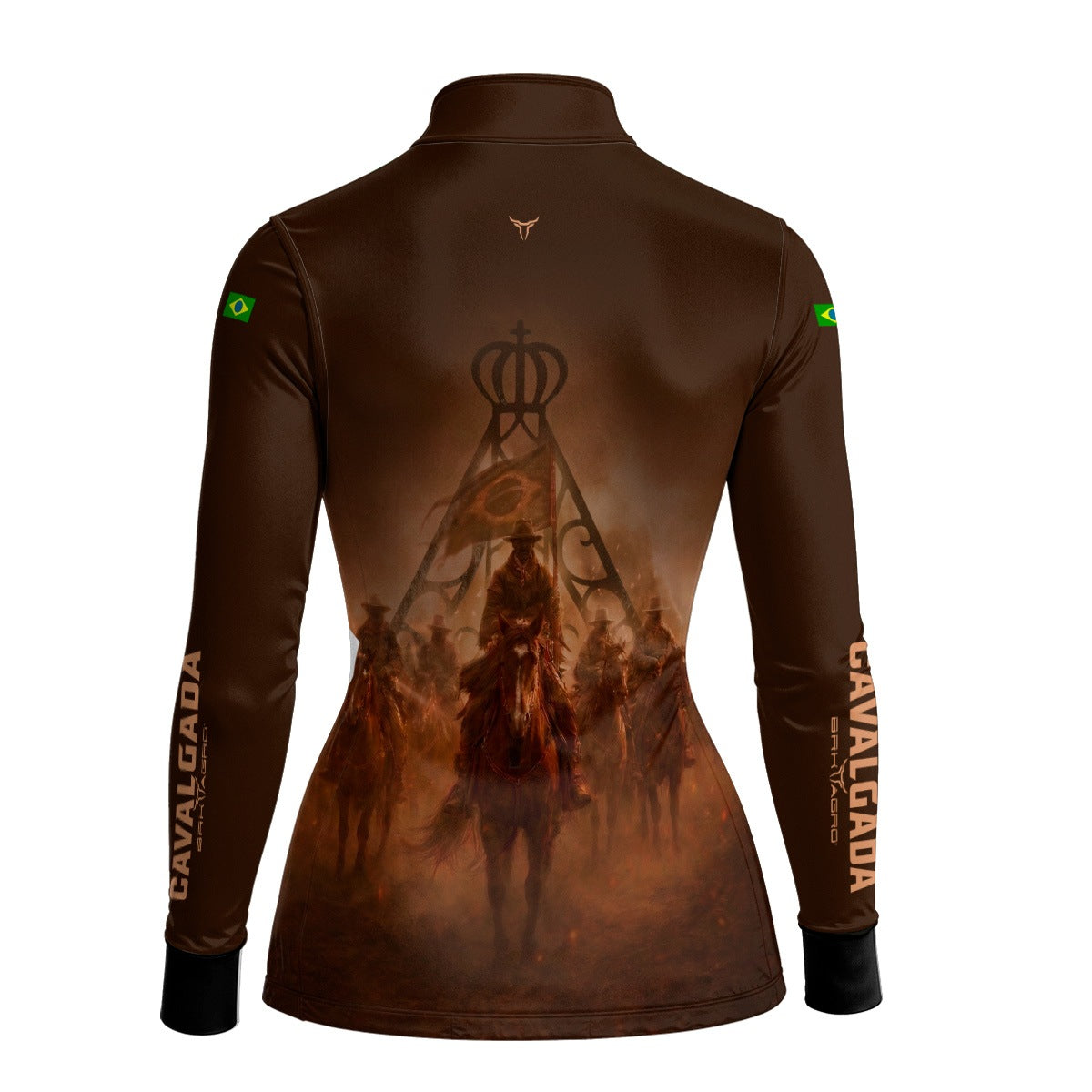 Camisa Agro Feminina BRK Cavalgada Brasil com Proteção Solar UV50+  Marrom