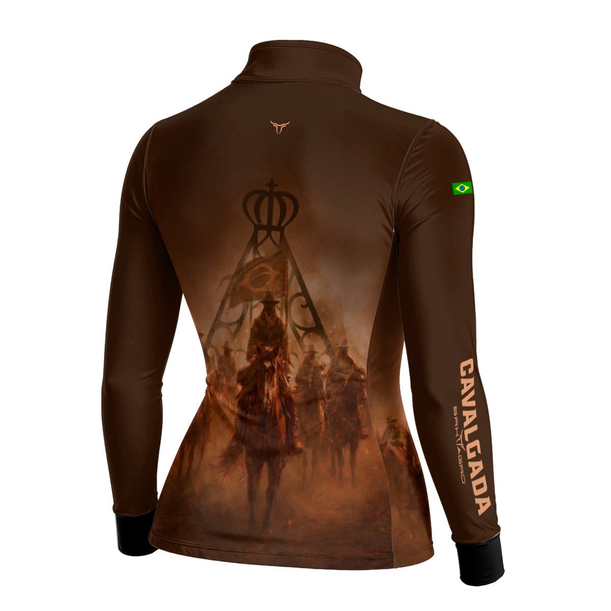 Camisa Agro Feminina BRK Cavalgada Brasil com Proteção Solar UV50+  Marrom