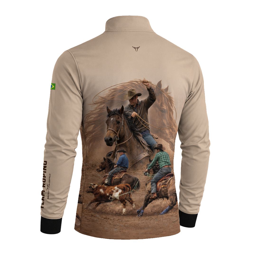 Camisa Agro BRK Laço em Dupla Cowboy com Proteção Solar UV50+ Bege