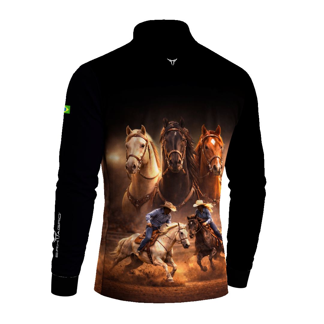 Camisa Agro BRK Tropa de Laço Preta com Proteção Solar UV50+