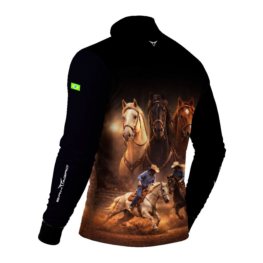 Camisa Agro BRK Tropa de Laço Preta com Proteção Solar UV50+