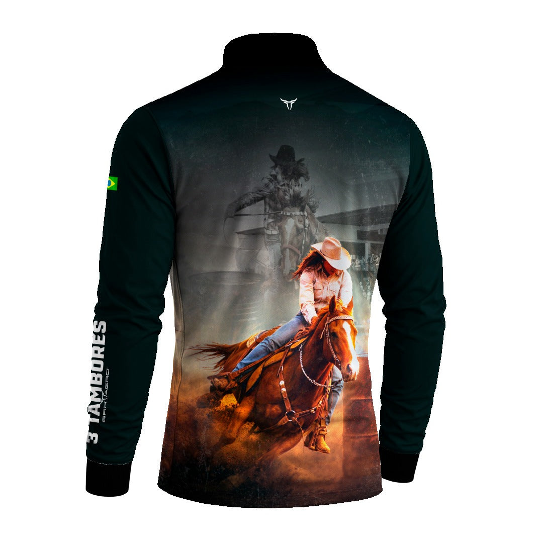 Camisa Agro BRK 3 Tambores Velocidade Máxima com Proteção UV50+ Preta