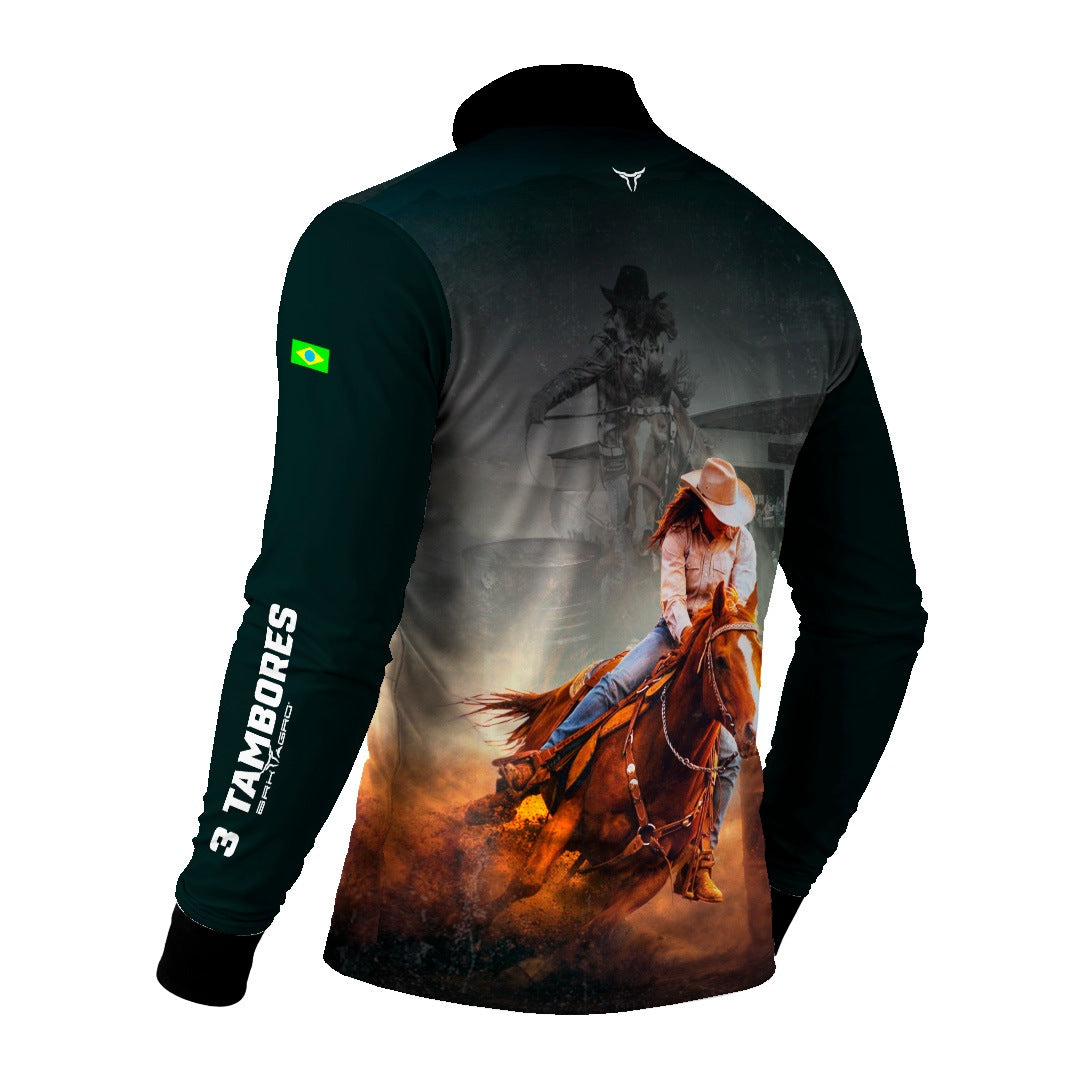 Camisa Agro BRK 3 Tambores Velocidade Máxima com Proteção UV50+ Preta