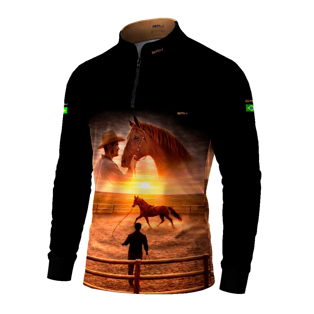 Camisa Agro BRK Laço e Tradição com Proteção Solar UV50+ Preta