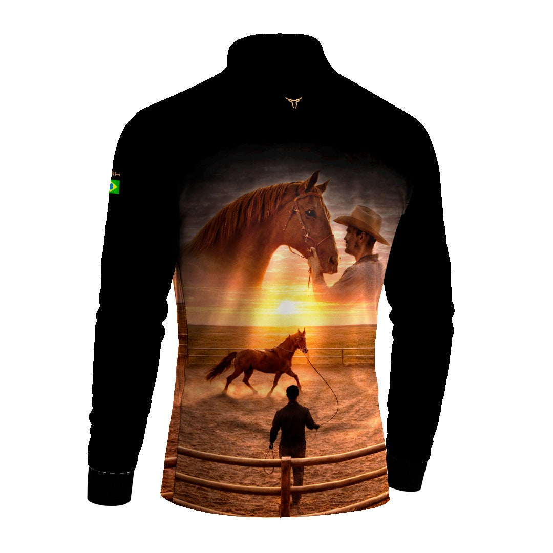 Camisa Agro BRK Laço e Tradição com Proteção Solar UV50+ Preta