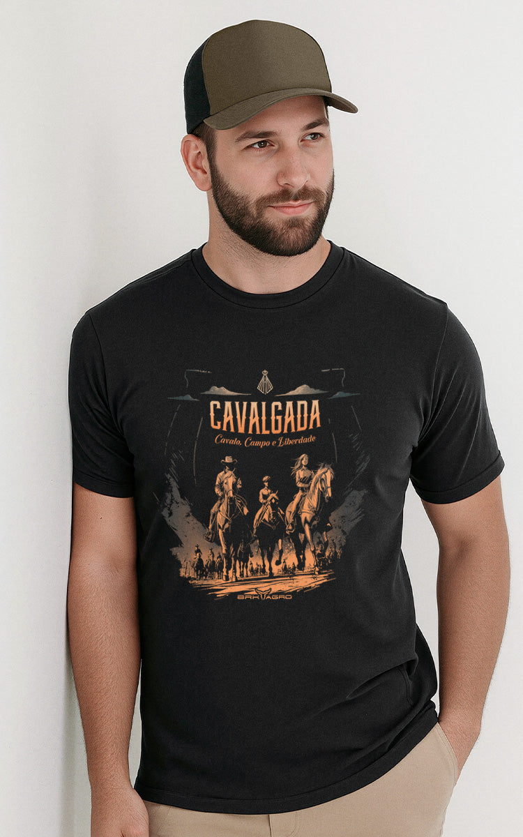 Camiseta Básica de Algodão Brk Mundo Equino Cavalgada