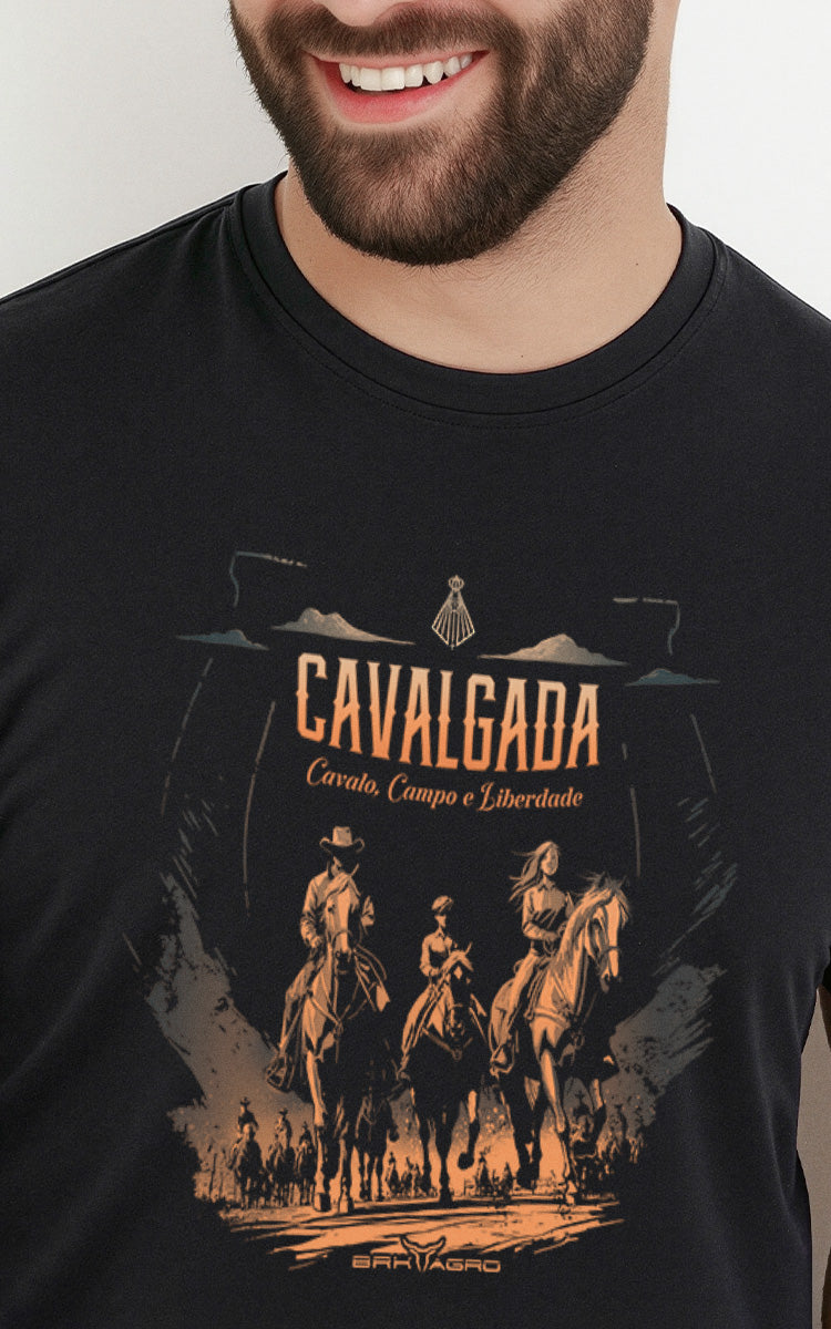 Camiseta Básica de Algodão Brk Mundo Equino Cavalgada