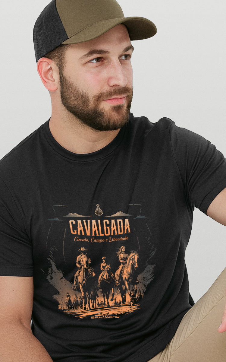 Camiseta Básica de Algodão Brk Mundo Equino Cavalgada