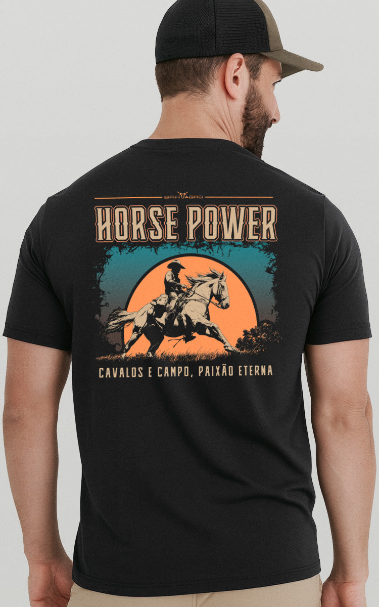 Camiseta Básica de Algodão Brk Mundo Equino Cavalo