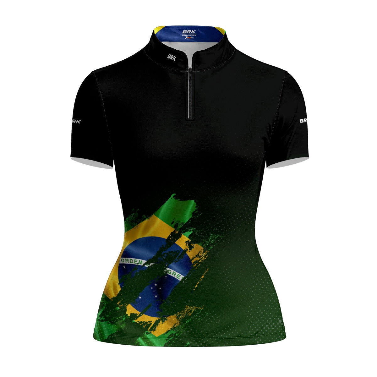 Camiseta Agro Feminina Brk Bandeira Brasil Lateral com Proteção Solar UV50+ - Brk Agro