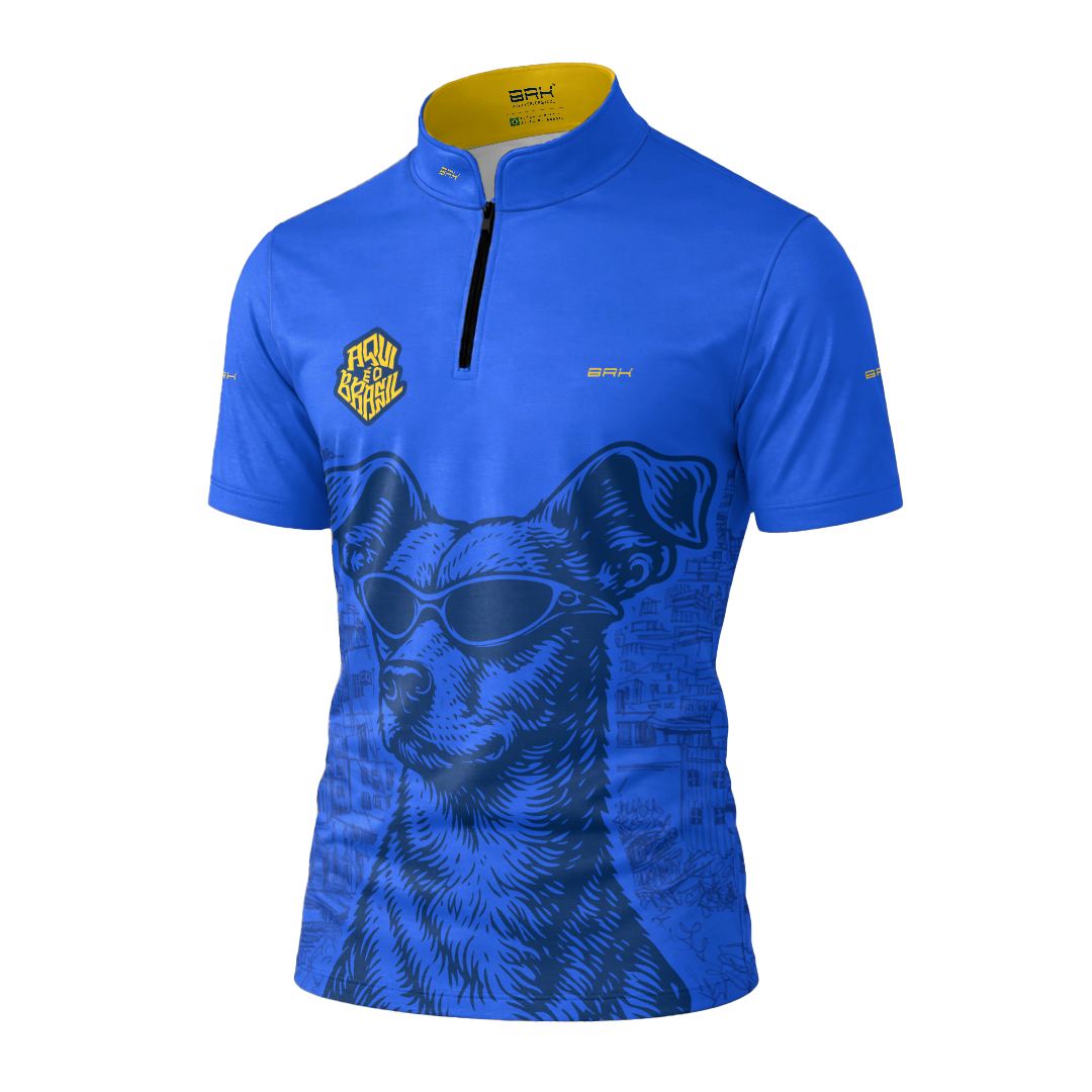 Camiseta Brk Aqui é o Brasil Caramelo de Óculos Azul com Proteção Solar UV50+ - Brk Agro