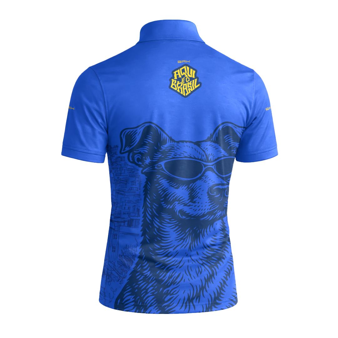Camiseta Brk Aqui é o Brasil Caramelo de Óculos Azul com Proteção Solar UV50+ - Brk Agro