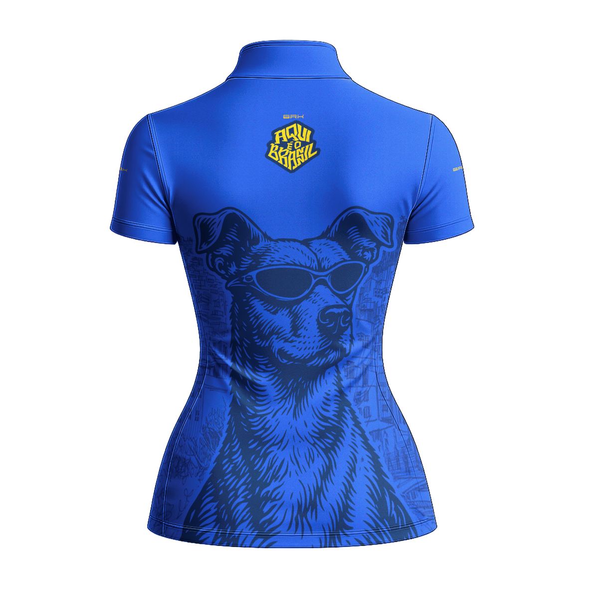 Camiseta Brk Feminina Aqui é o Brasil Caramelo de Óculos Azul com Proteção Solar UV50+ - Brk Agro