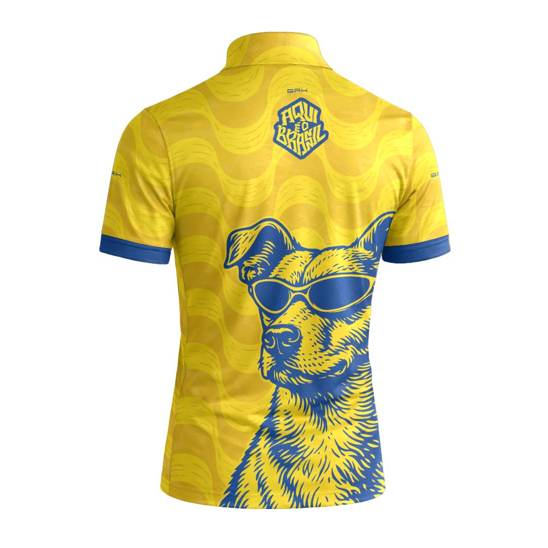 Camiseta Brk Aqui é o Brasil Caramelo de Óculos Amarela com Proteção Solar UV50+ - Brk Agro