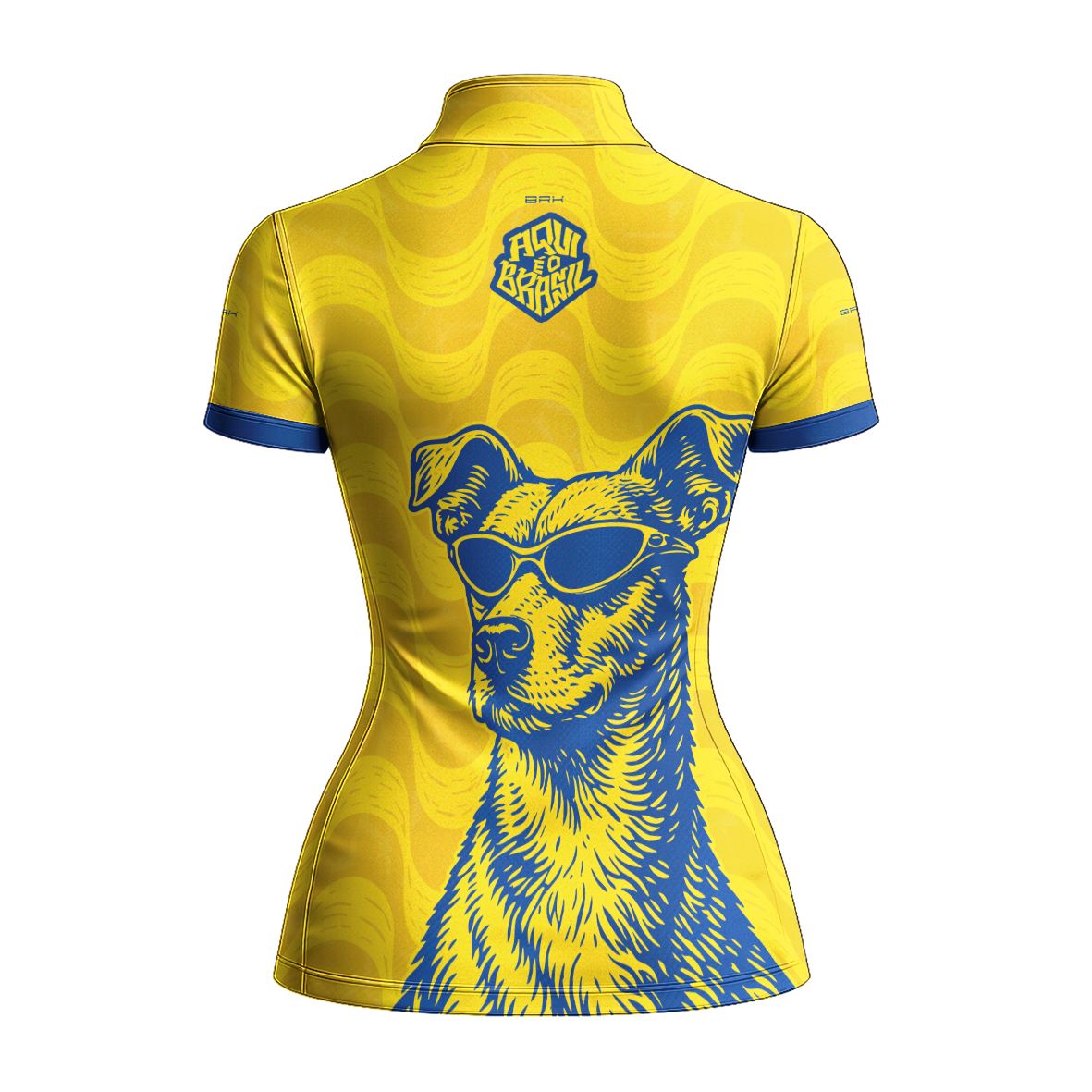 Camiseta Brk Feminina Aqui é o Brasil Caramelo de Óculos Amarela com Proteção Solar UV50+ - Brk Agro