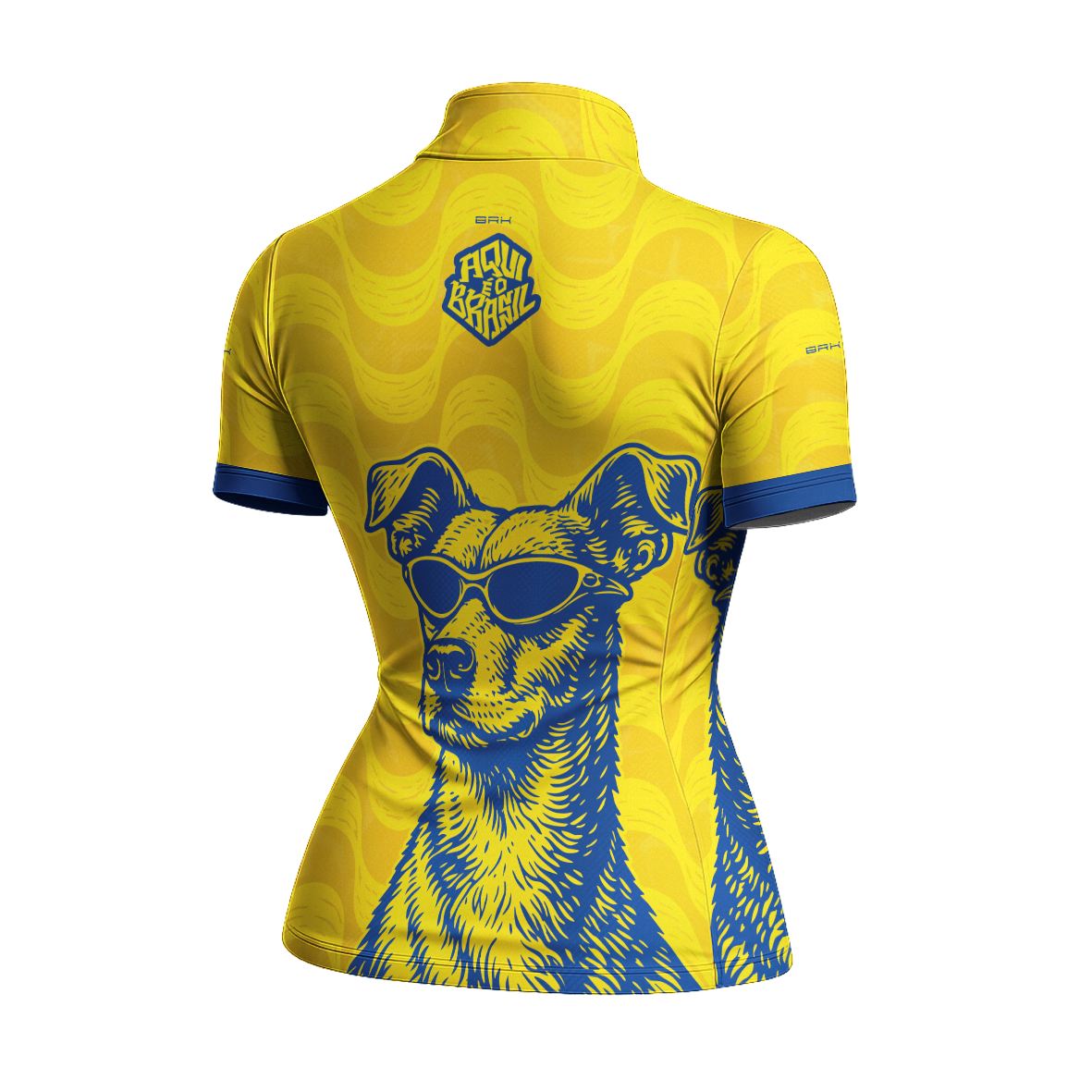 Camiseta Brk Feminina Aqui é o Brasil Caramelo de Óculos Amarela com Proteção Solar UV50+ - Brk Agro