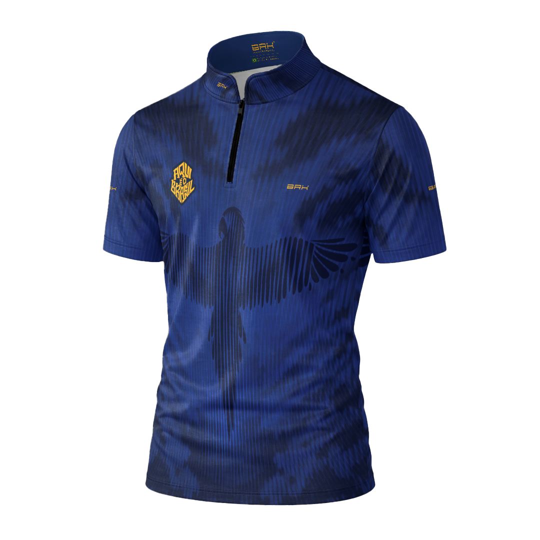 Camiseta Brk Aqui é o Brasil Arara Azul com Proteção Solar UV50+ - Brk Agro