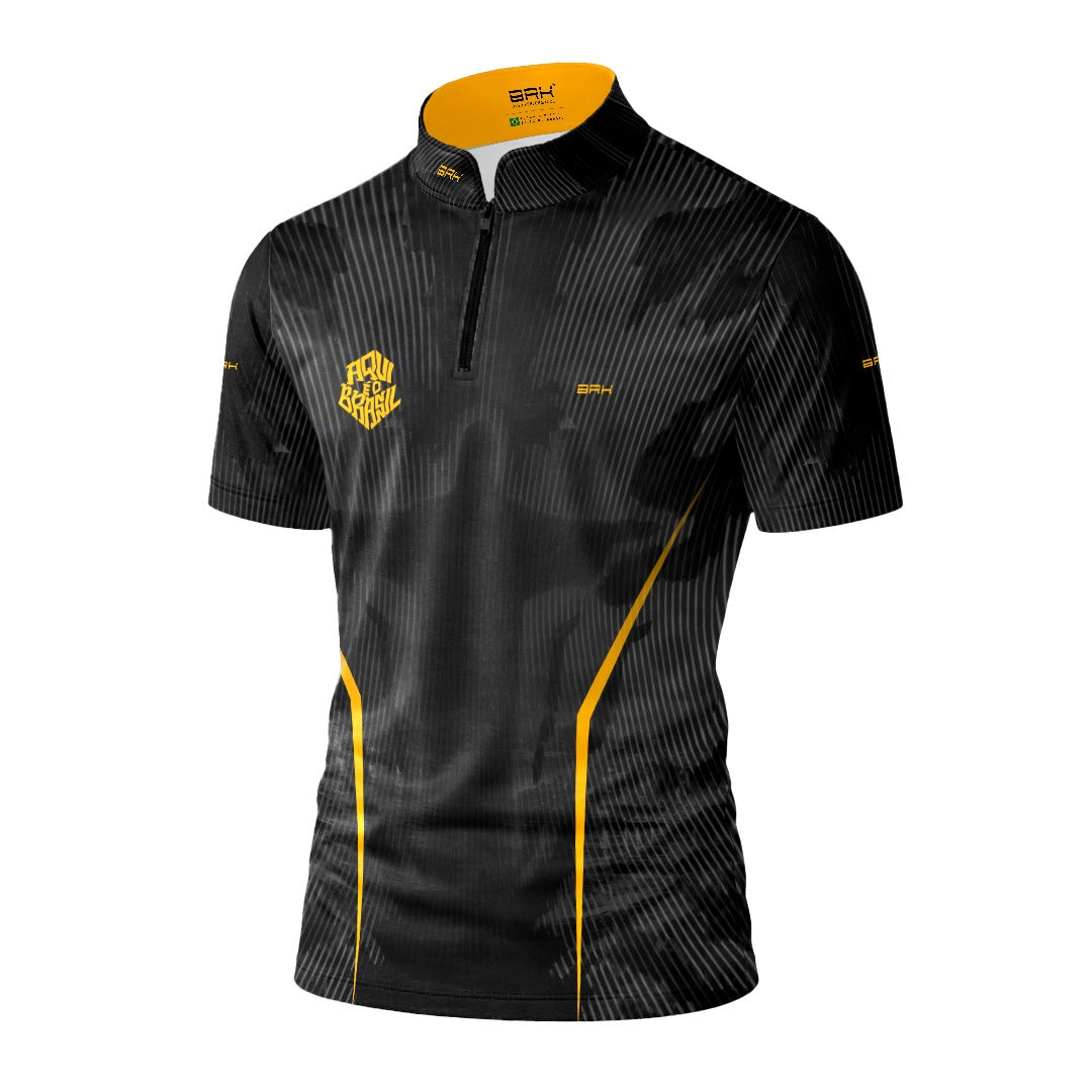 Camiseta Brk Aqui é o Brasil Cristo Redentor Preta com Proteção Solar UV50+ - Brk Agro