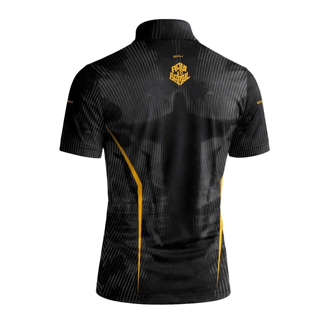 Camiseta Brk Aqui é o Brasil Cristo Redentor Preta com Proteção Solar UV50+ - Brk Agro