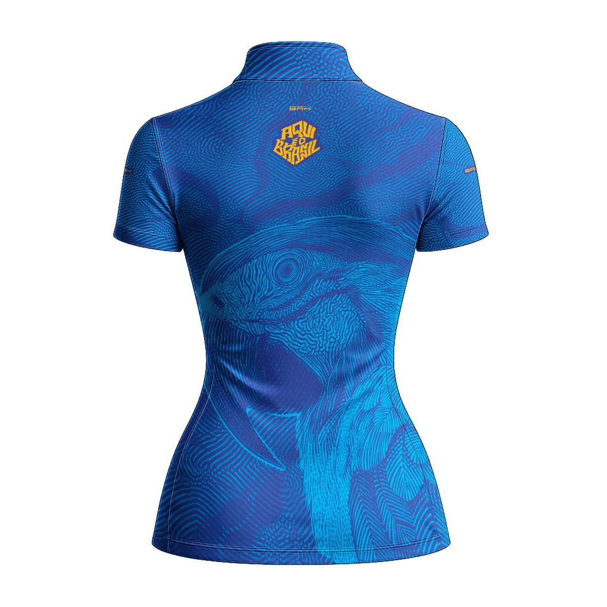 Camiseta Brk Feminina Aqui é o Brasil Arara Sombreada Azul Royal com Proteção Solar UV50+ - Brk Agro