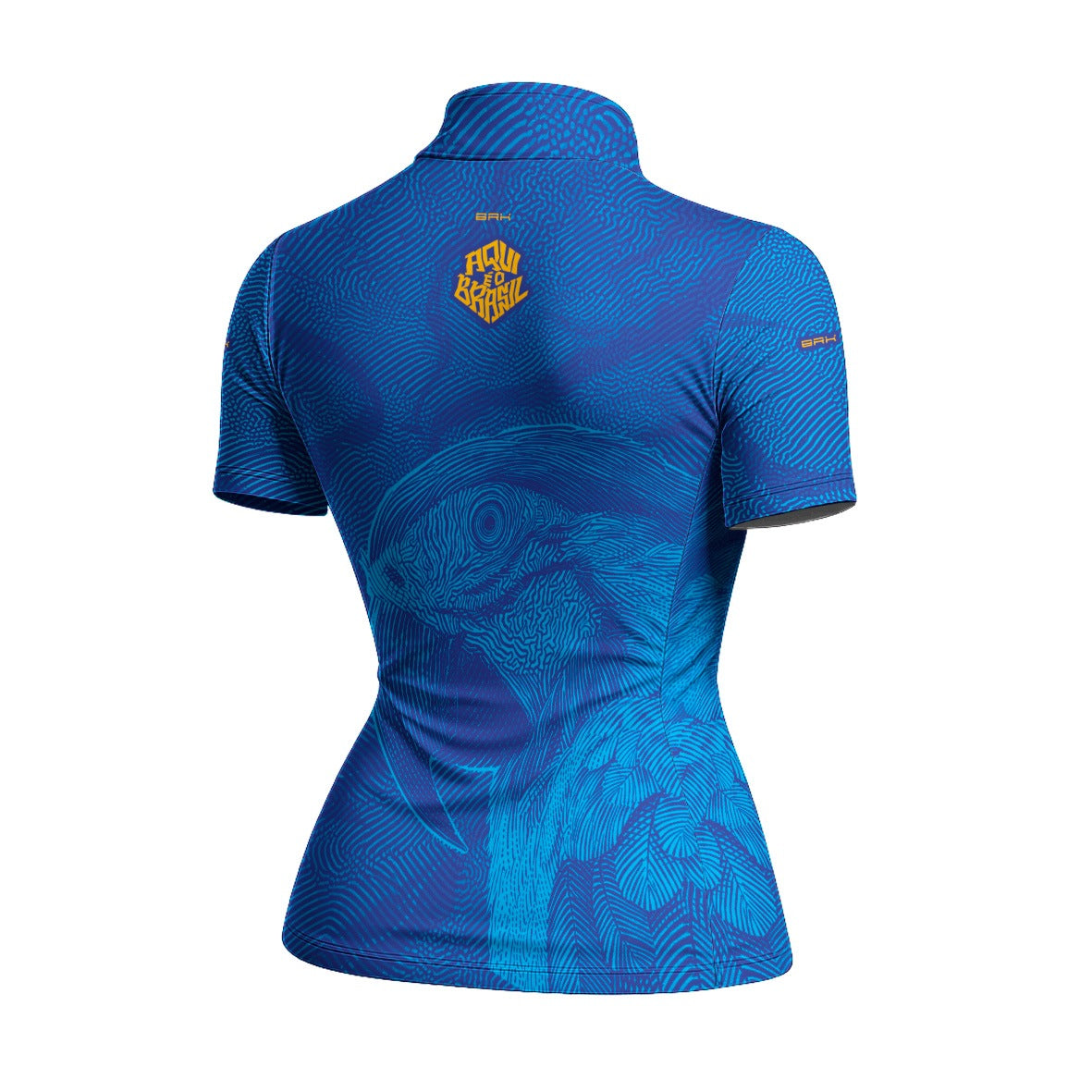Camiseta Brk Feminina Aqui é o Brasil Arara Sombreada Azul Royal com Proteção Solar UV50+ - Brk Agro