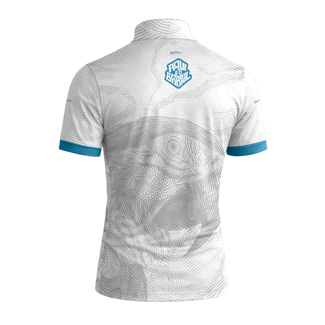 Camiseta Brk Aqui é o Brasil Arara Sombreada Branca com Proteção Solar UV50+ - Brk Agro
