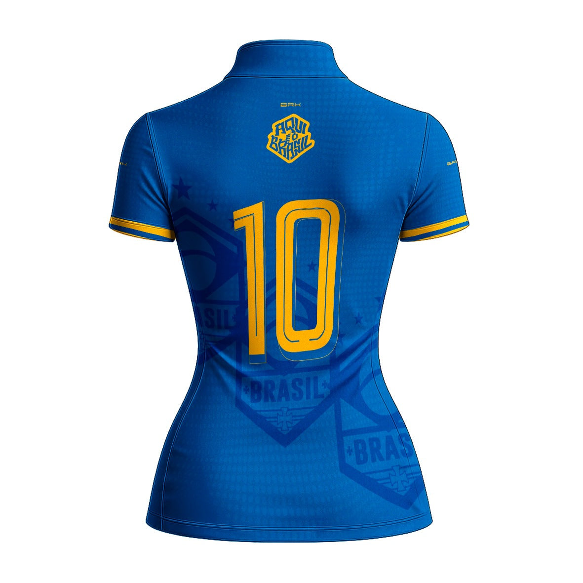 Camiseta Brk Feminina Aqui é o Brasil Escudo 10 Azul Royal com Proteção Solar UV50+ - Brk Agro