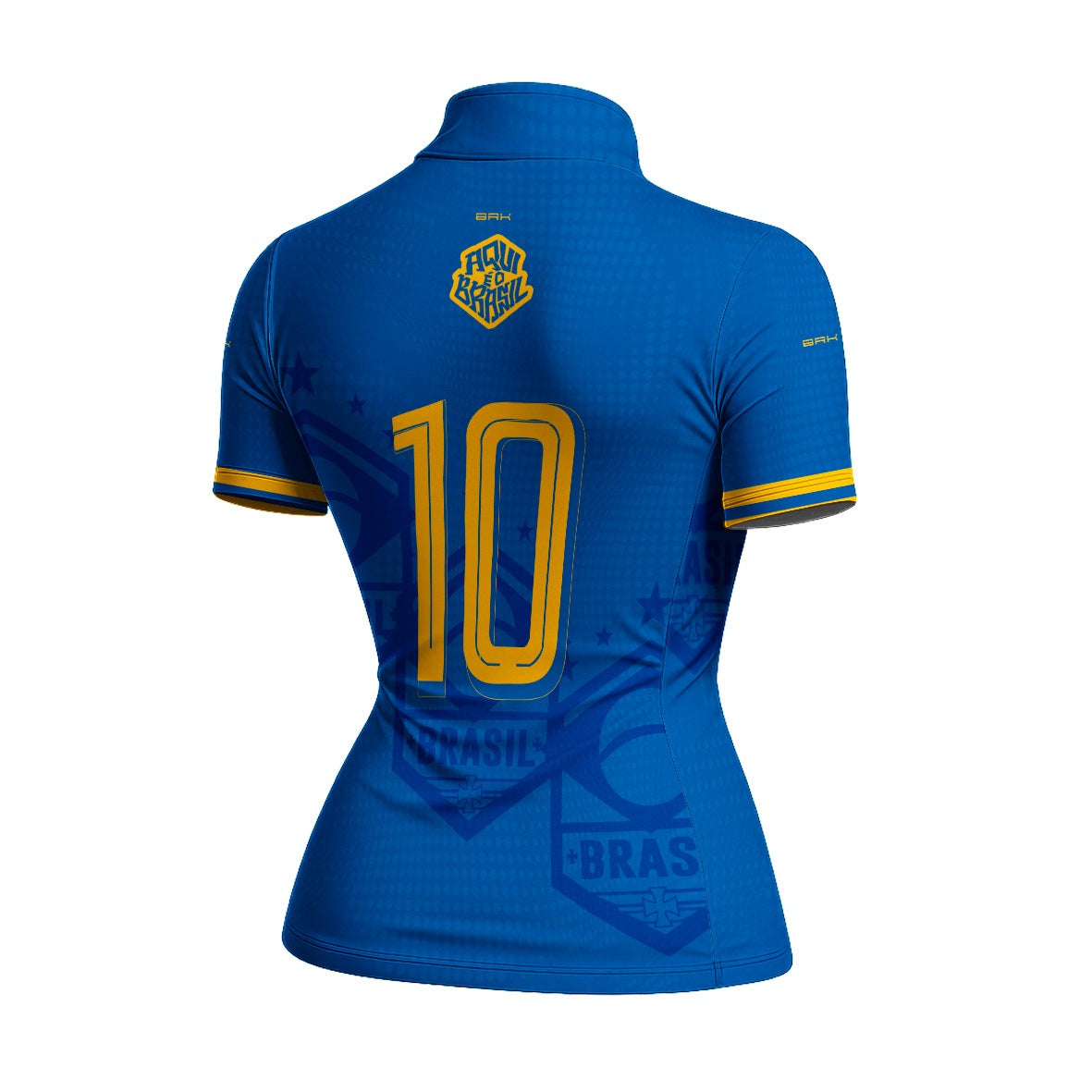 Camiseta Brk Feminina Aqui é o Brasil Escudo 10 Azul Royal com Proteção Solar UV50+ - Brk Agro