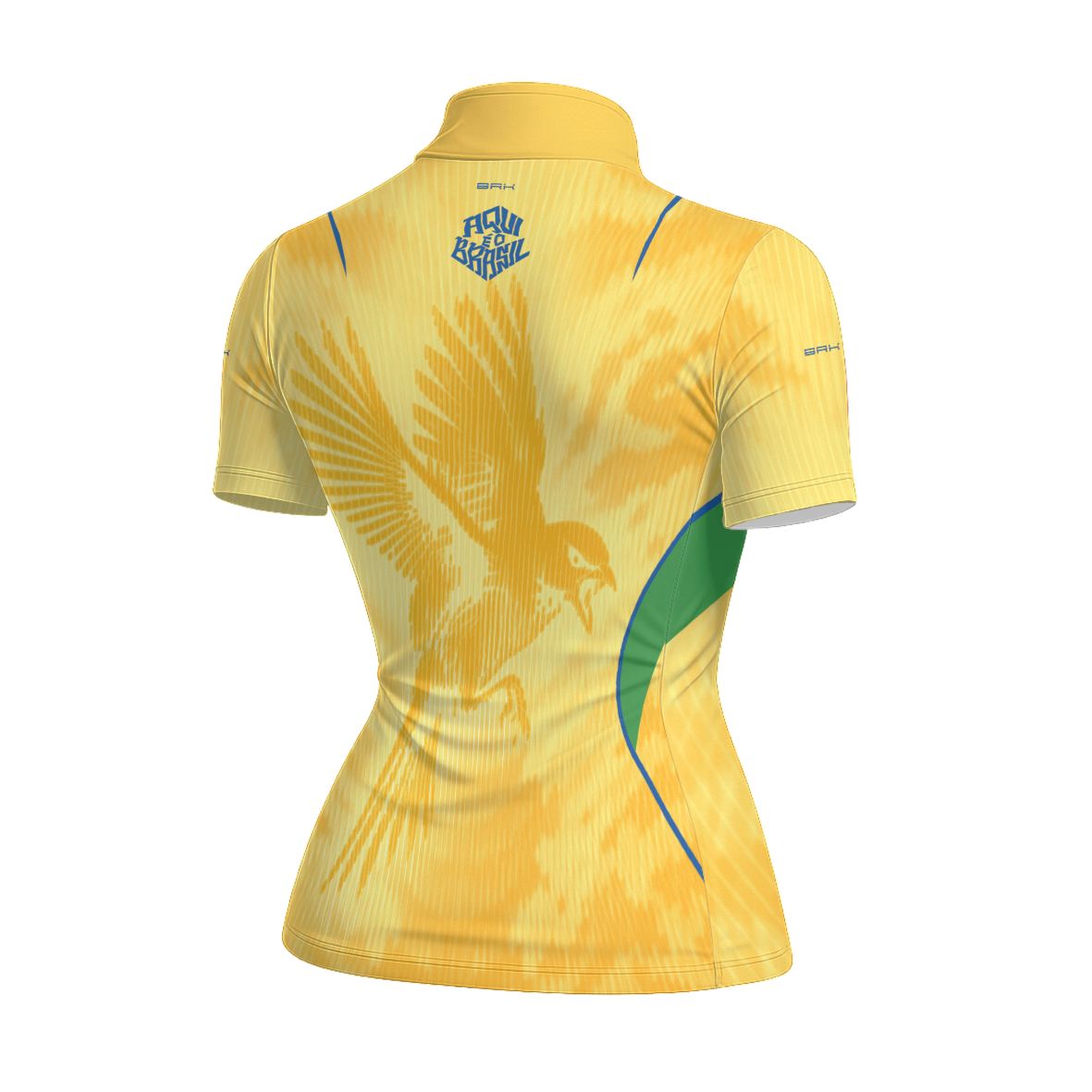 Camiseta Brk Feminina Aqui é o Brasil Beija-Flor Sombreado Amarela com Proteção Solar UV50+ - Brk Agro